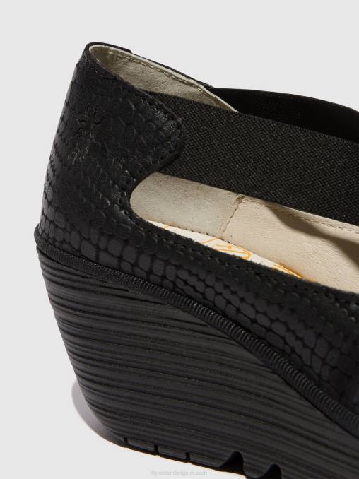 zwart Fly London vrouwen elastische schoenen yoly402 V2B0684