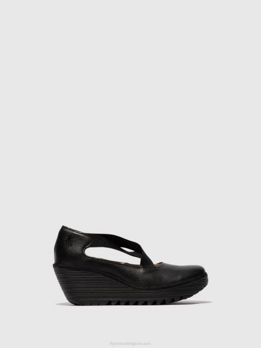 zwart Fly London vrouwen elastische schoenen yoly402 V2B0684