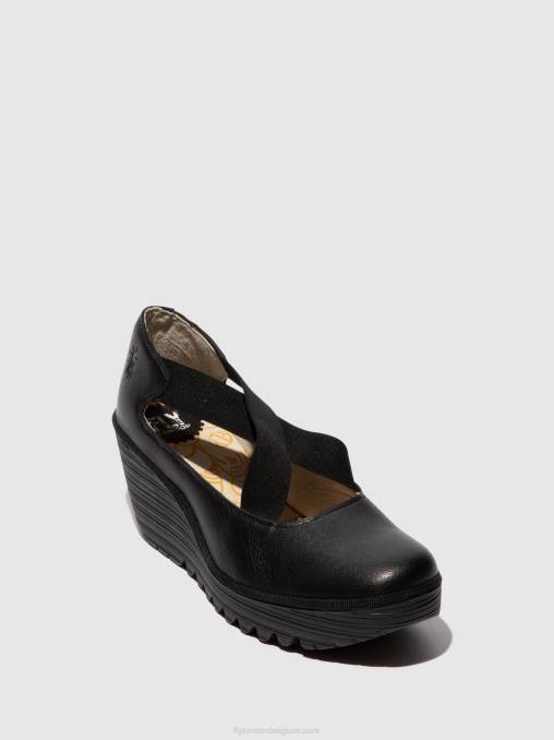zwart Fly London vrouwen elastische schoenen yoly402 V2B0684