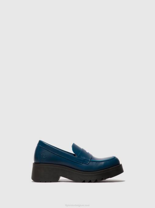 blauw Fly London vrouwen instappers schoenen moat948 V2B0652