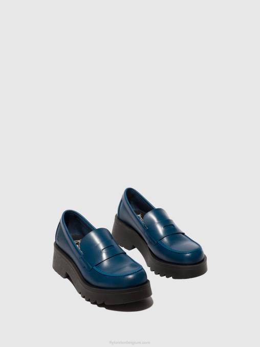 blauw Fly London vrouwen instappers schoenen moat948 V2B0652