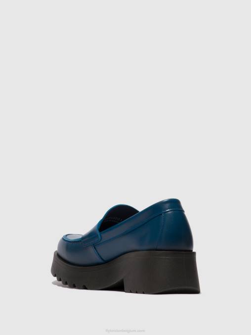 blauw Fly London vrouwen instappers schoenen moat948 V2B0652