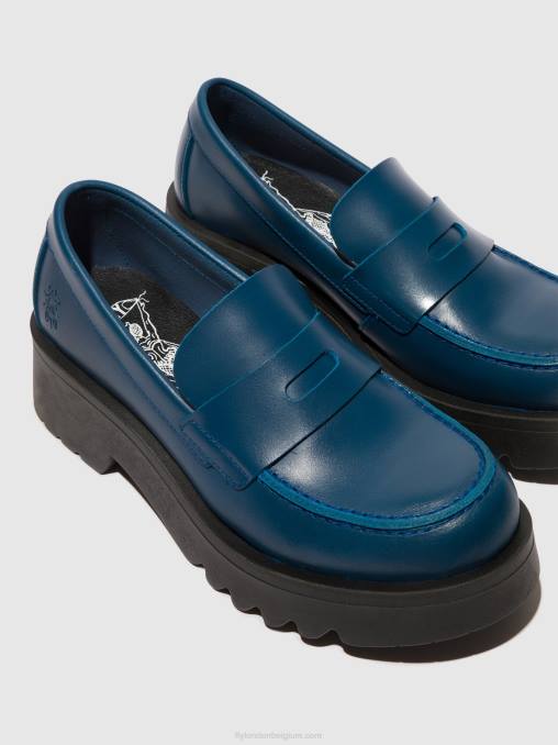 blauw Fly London vrouwen instappers schoenen moat948 V2B0652
