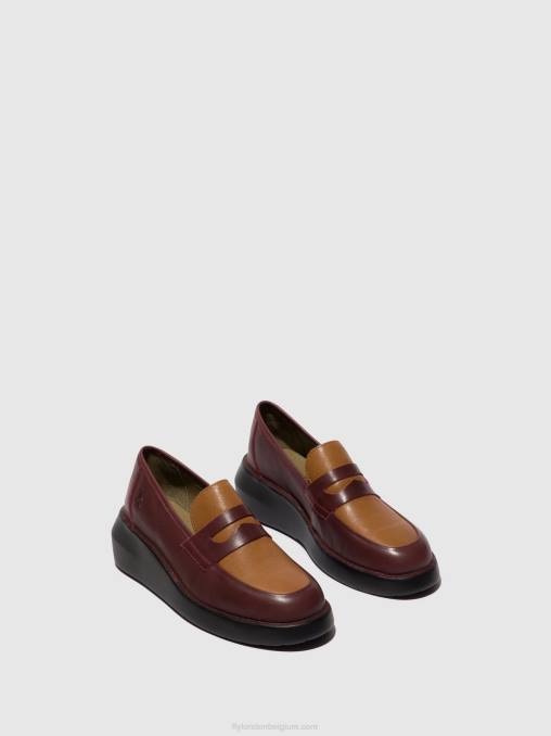 bordeaux/cuoio Fly London vrouwen instappers schoenen blar513 V2B0677