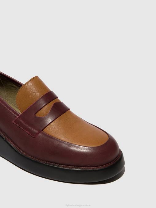 bordeaux/cuoio Fly London vrouwen instappers schoenen blar513 V2B0677