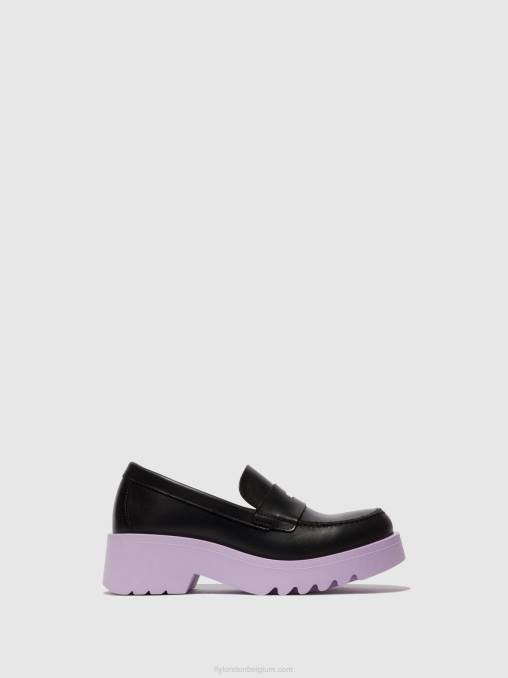 zwart (paarse zool) Fly London vrouwen instappers schoenen moat948 V2B0651