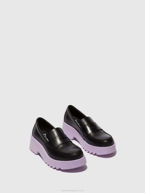 zwart (paarse zool) Fly London vrouwen instappers schoenen moat948 V2B0651