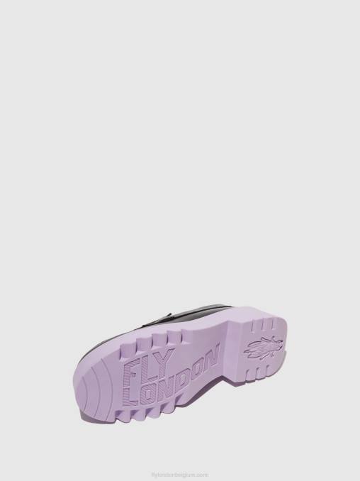 zwart (paarse zool) Fly London vrouwen instappers schoenen moat948 V2B0651