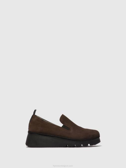 dk. taupe Fly London vrouwen instapschoenen pece406 V2B0667