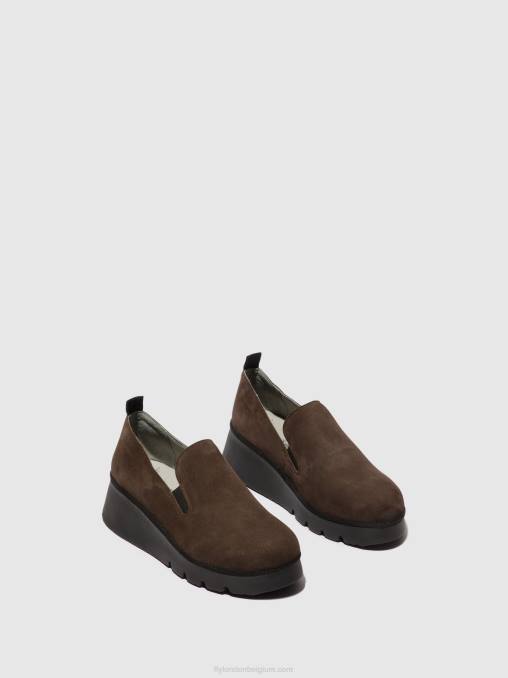 dk. taupe Fly London vrouwen instapschoenen pece406 V2B0667