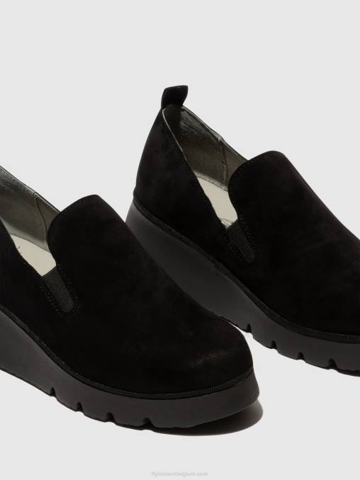 kinder suède zwart Fly London vrouwen instapschoenen pece406 V2B0665