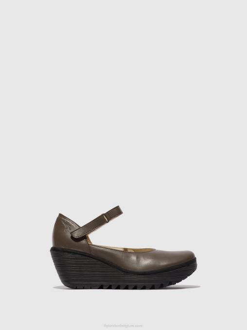 dk. taupe Fly London vrouwen mary jane schoenen yawo345 V2B0668