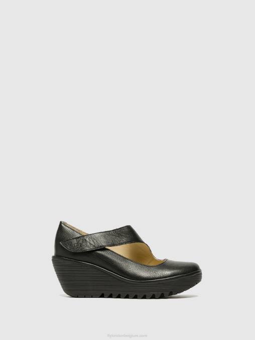 mousse zwart Fly London vrouwen mary jane schoenen yasi682 V2B0696