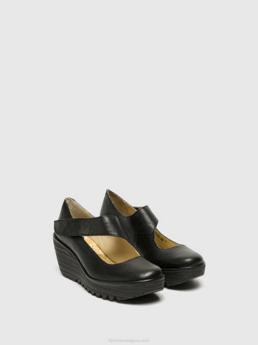 mousse zwart Fly London vrouwen mary jane schoenen yasi682 V2B0696