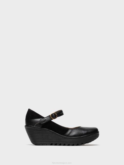 zwart Fly London vrouwen mary jane schoenen yuko082 V2B0701