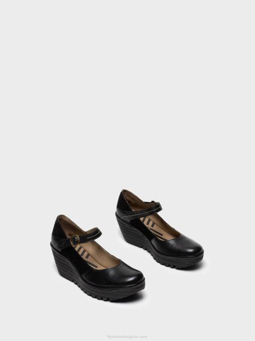 zwart Fly London vrouwen mary jane schoenen yuko082 V2B0701