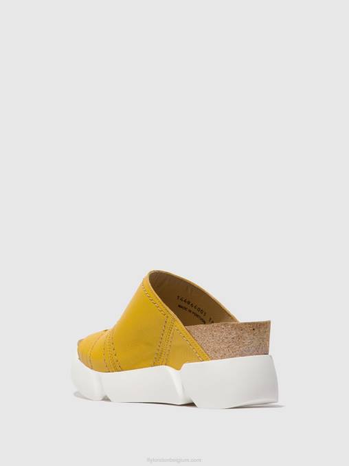 fel geel Fly London vrouwen muiltjes met open teen sive866 V2B0381