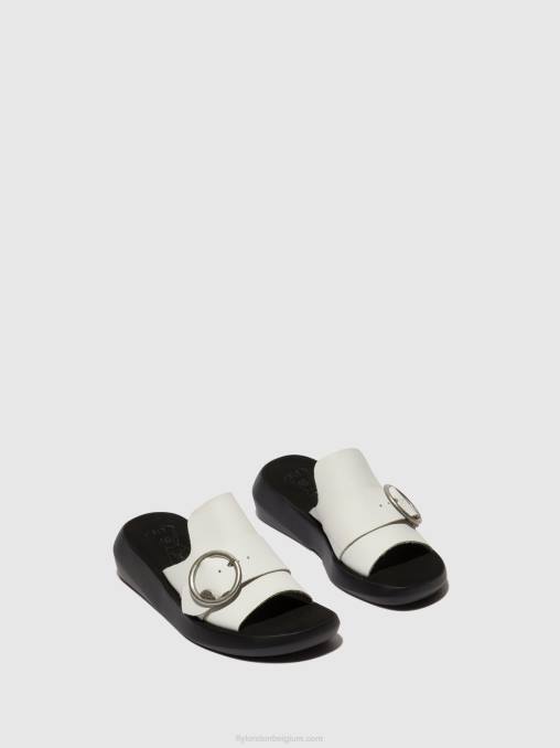 gebroken wit Fly London vrouwen Muiltjes met gesp beyd925 V2B0380