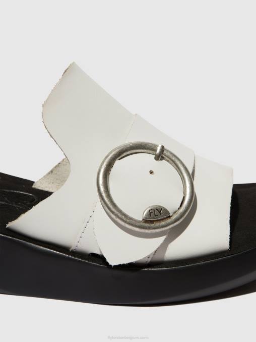 gebroken wit Fly London vrouwen Muiltjes met gesp beyd925 V2B0380