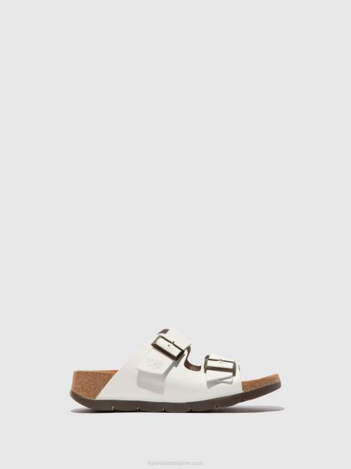 hoofdstel gebroken wit Fly London vrouwen muiltjes met open teen caja721 V2B0388