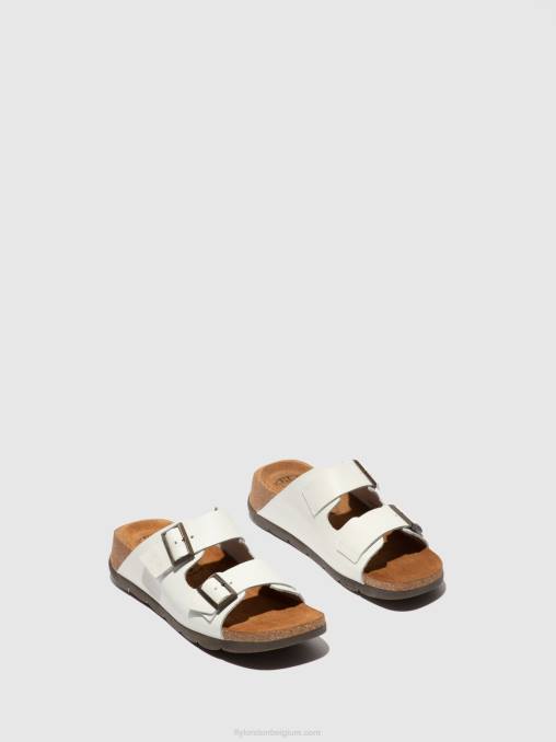 hoofdstel gebroken wit Fly London vrouwen muiltjes met open teen caja721 V2B0388
