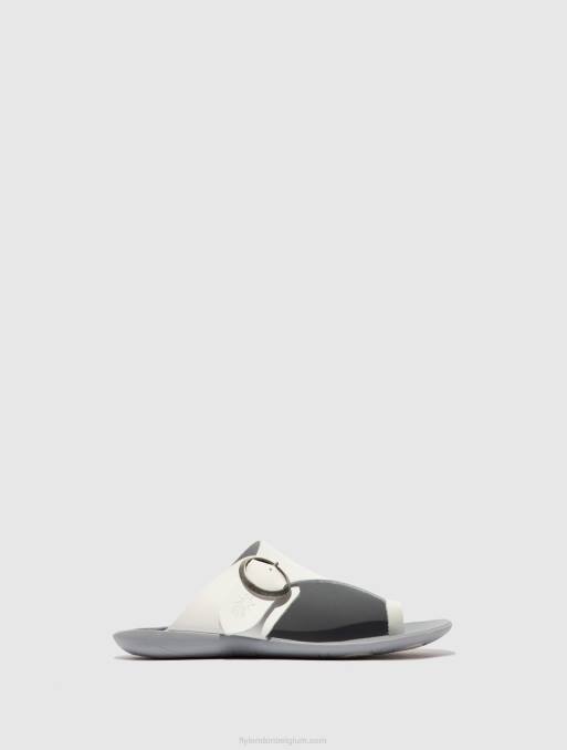 hoofdstel gebroken wit Fly London vrouwen muiltjes met open teen mica758 V2B0385
