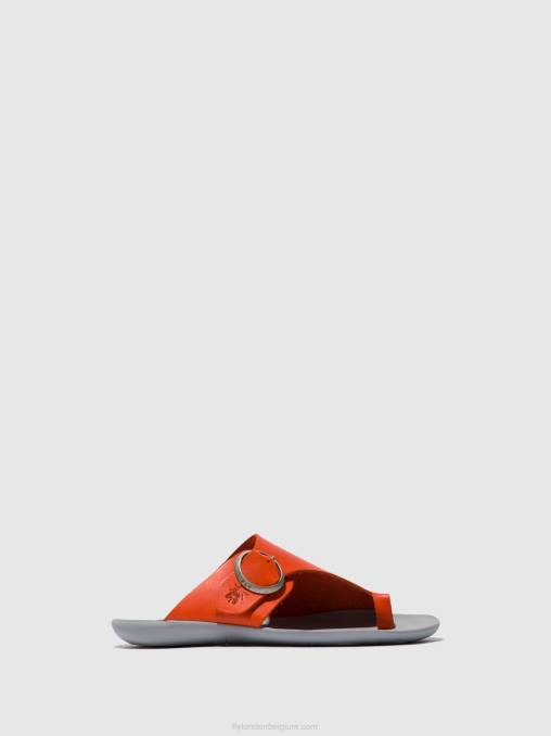 koraal Fly London vrouwen muiltjes met open teen mica758 V2B0383