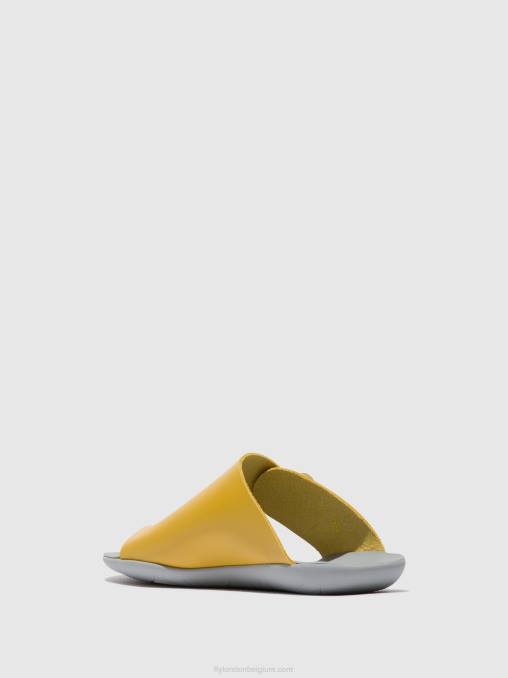 mosterd Fly London vrouwen muiltjes met open teen mica758 V2B0367