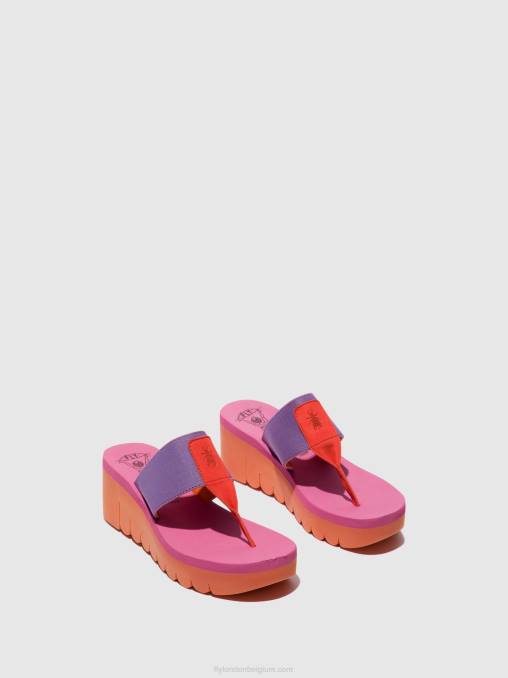 oranje/violet (roos) Fly London vrouwen instappers yomu725 V2B0360