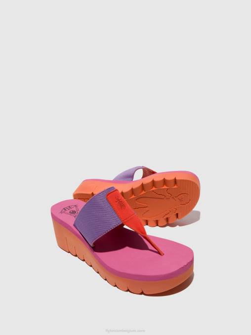 oranje/violet (roos) Fly London vrouwen instappers yomu725 V2B0360