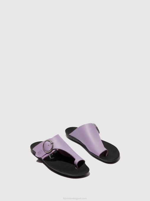 paars Fly London vrouwen muiltjes met open teen mica758 V2B0368