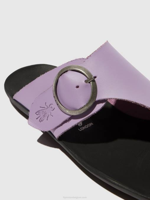 paars Fly London vrouwen muiltjes met open teen mica758 V2B0368