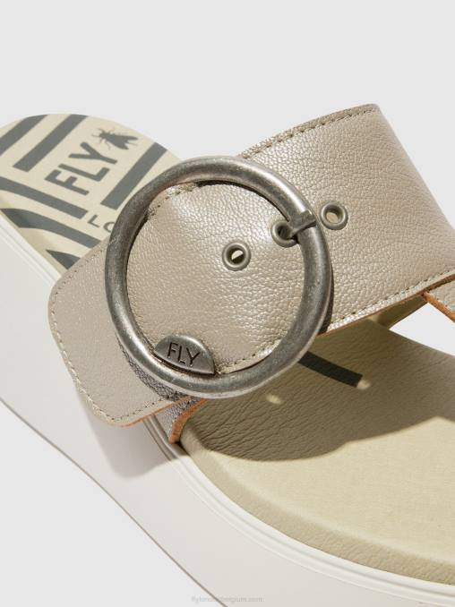 zilver Fly London vrouwen muiltjes met gesp dafi938 V2B0374