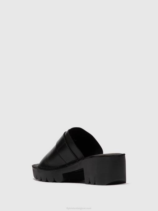 zwart Fly London vrouwen Muilezels met gesp eple519 V2B0370