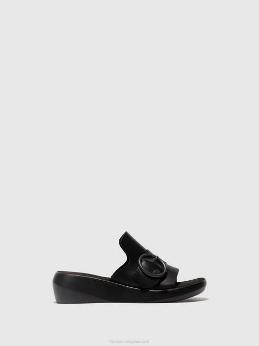 zwart Fly London vrouwen Muiltjes met gesp beyd925 V2B0378