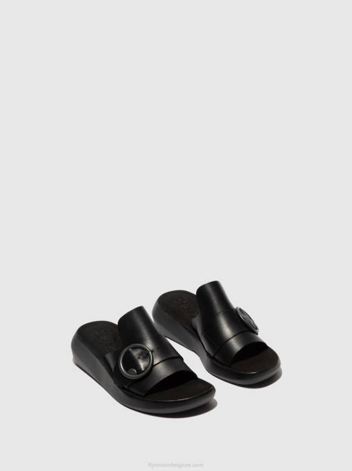 zwart Fly London vrouwen Muiltjes met gesp beyd925 V2B0378