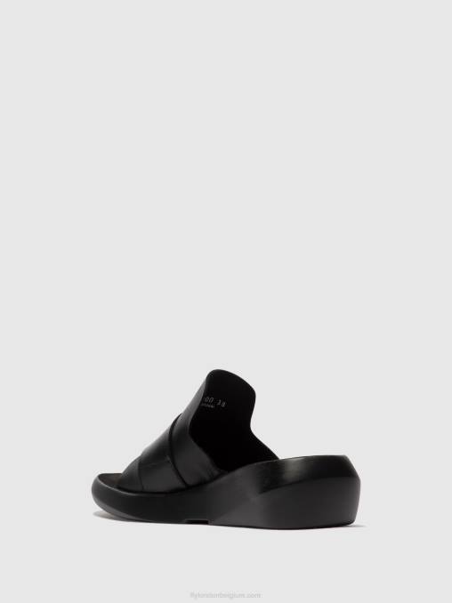zwart Fly London vrouwen Muiltjes met gesp beyd925 V2B0378