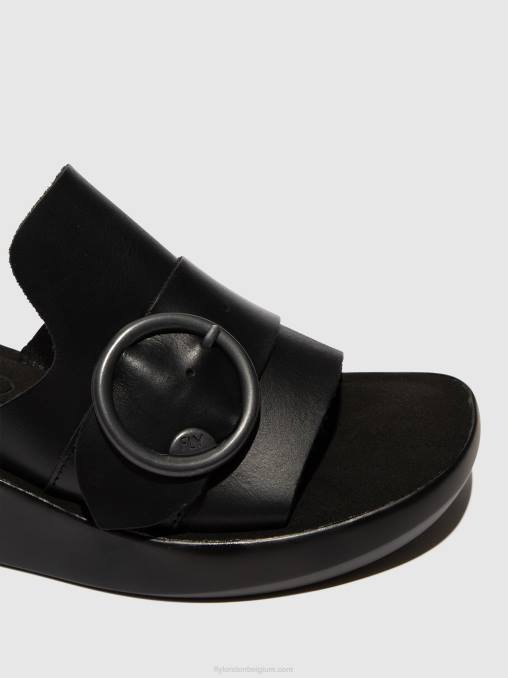 zwart Fly London vrouwen Muiltjes met gesp beyd925 V2B0378
