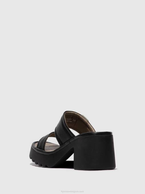 zwart Fly London vrouwen muilezels mava432 V2B0362