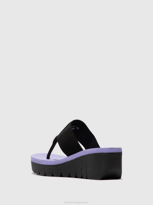zwart (altviool) Fly London vrouwen instappers yomu725 V2B0361