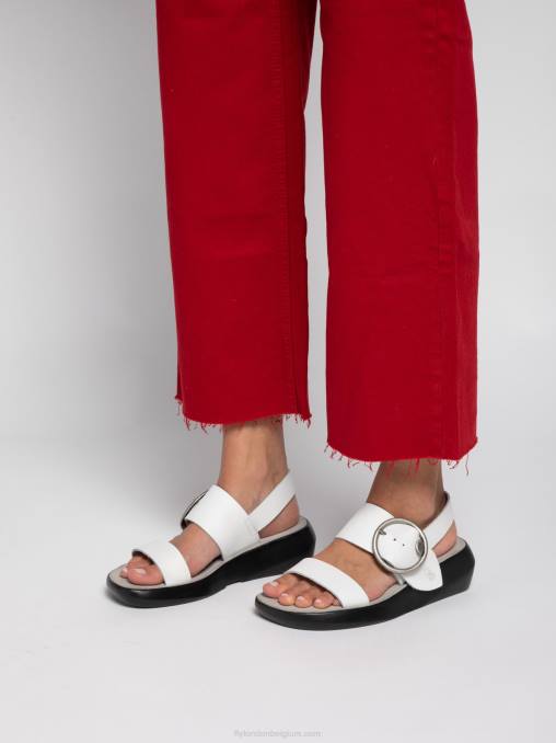 Brooklyn gebroken wit Fly London vrouwen sandalen met gespen bani739 V2B0604