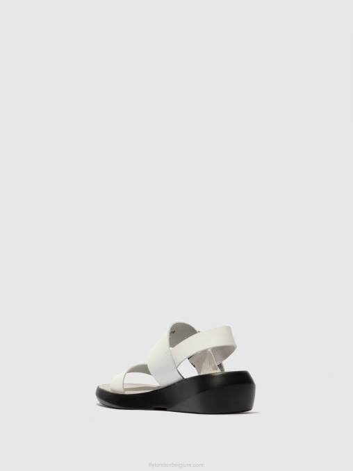 Brooklyn gebroken wit Fly London vrouwen sandalen met gespen bani739 V2B0604