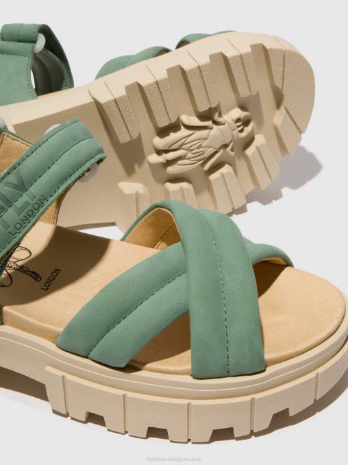 Jade groen Fly London vrouwen slingback sandalen jada854 V2B0546