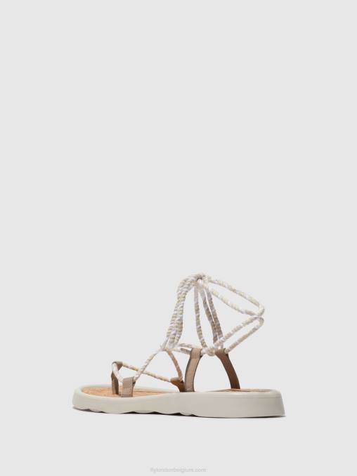 beton(gebroken wit) Fly London vrouwen vetersandalen tace874 V2B0552