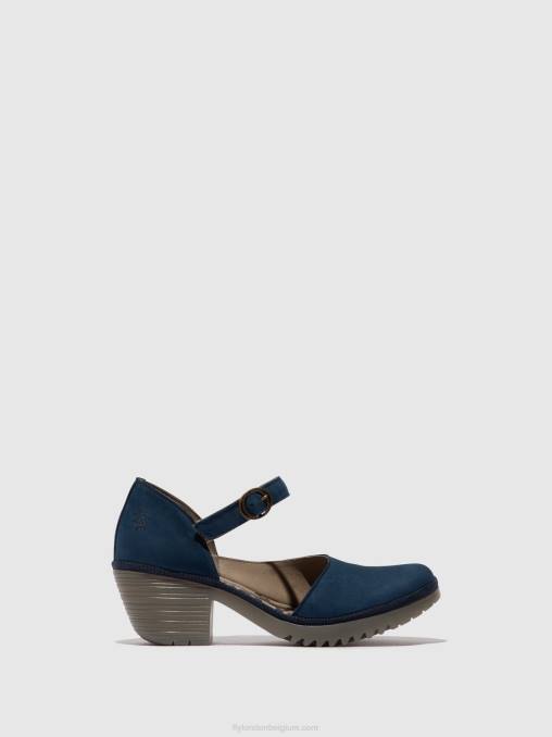 blauw Fly London vrouwen sandalen met gesp wifo440 V2B0492