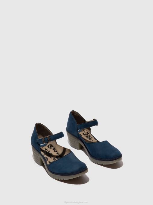 blauw Fly London vrouwen sandalen met gesp wifo440 V2B0492