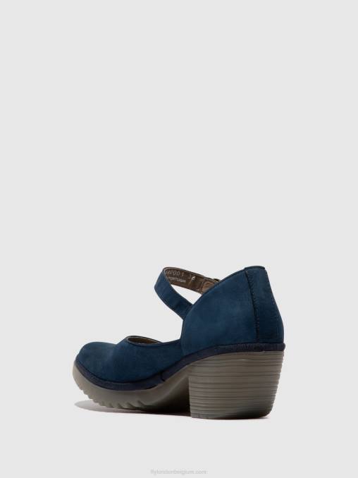 blauw Fly London vrouwen sandalen met gesp wifo440 V2B0492