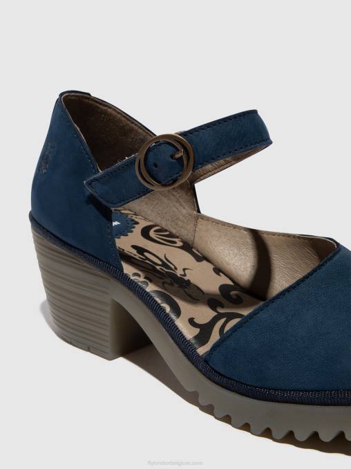 blauw Fly London vrouwen sandalen met gesp wifo440 V2B0492