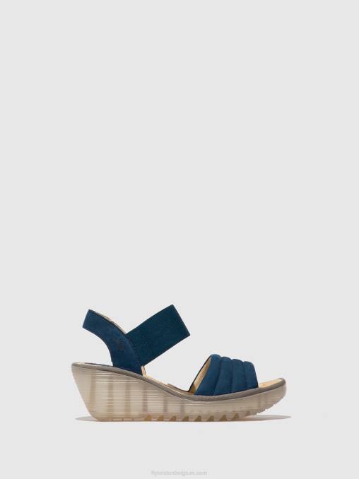 blauw Fly London vrouwen sling-back sandalen yiko414 V2B0433
