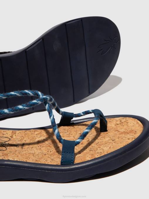 blauw Fly London vrouwen vetersandalen tace874 V2B0551